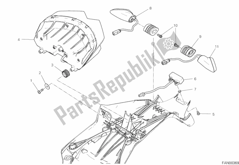 Tutte le parti per il Fanale Posteriore del Ducati Multistrada 950 Thailand 2020